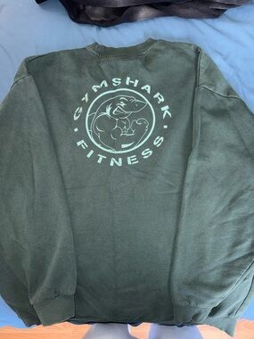 Gymshark Olive Green Crewneck Sweatshirt with Mint Logo